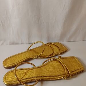 Metallic Gold Strap Sandal